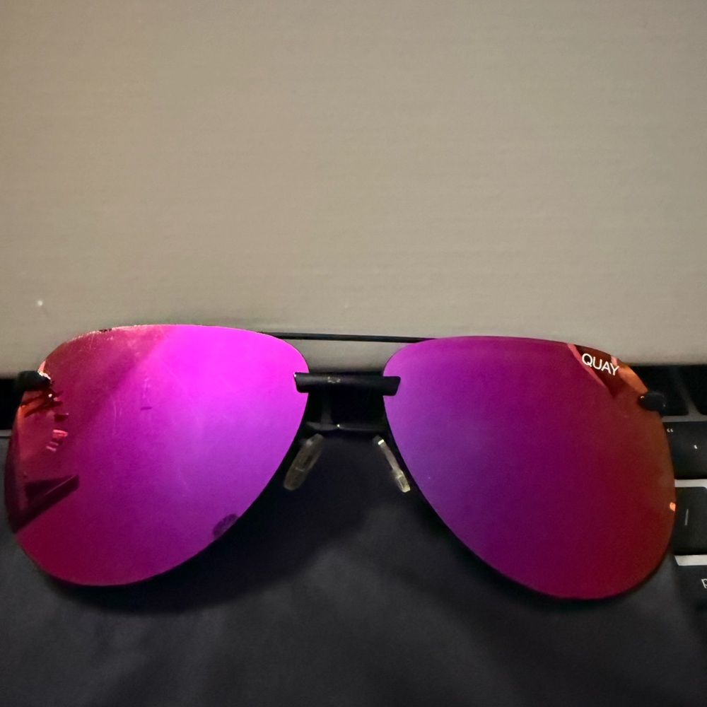 Quay Australia Sunglasses with Vibrant Pink Lenses